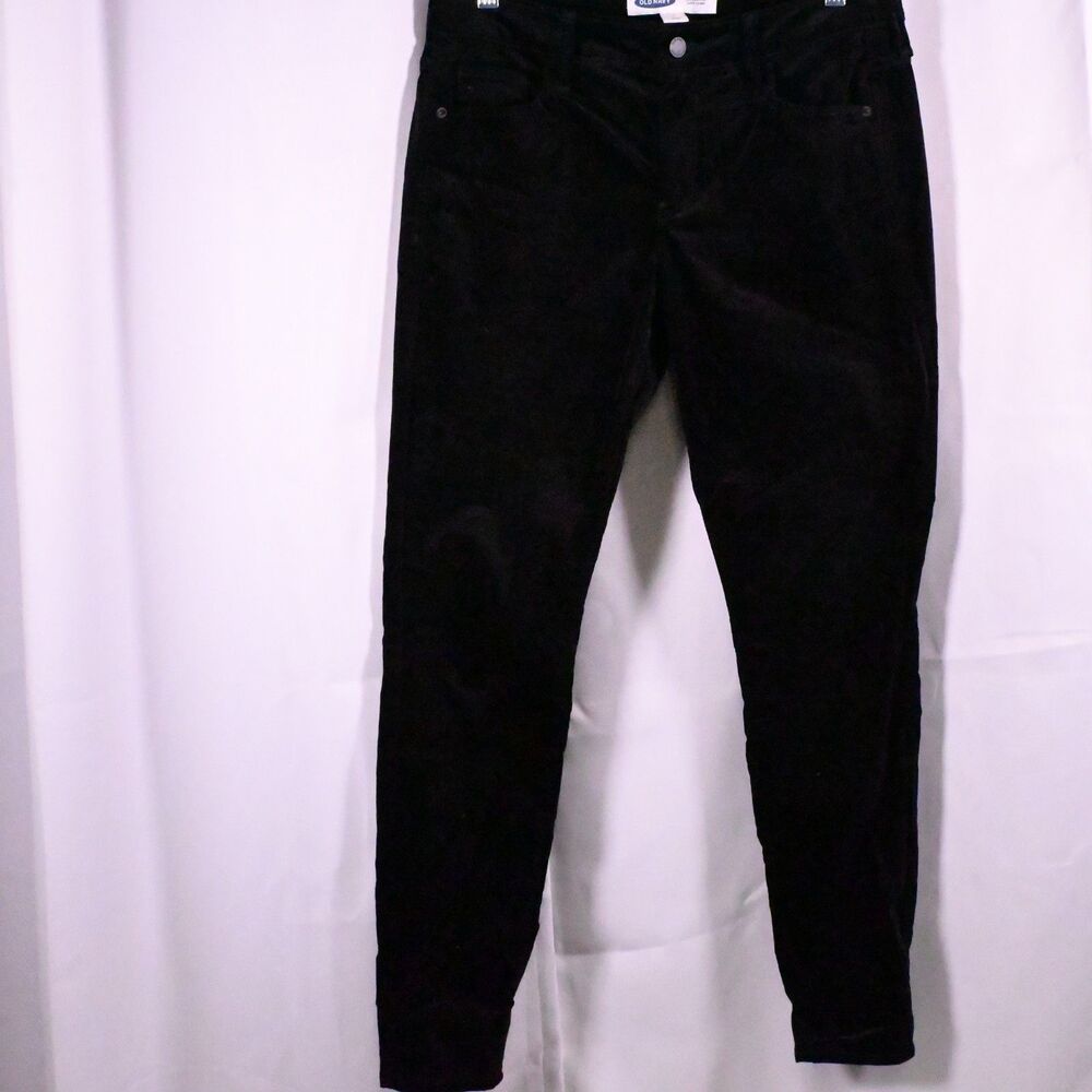 Old Navy Rockstar‎ Velvet Super Skinny Jeans Black Women 6 31x28